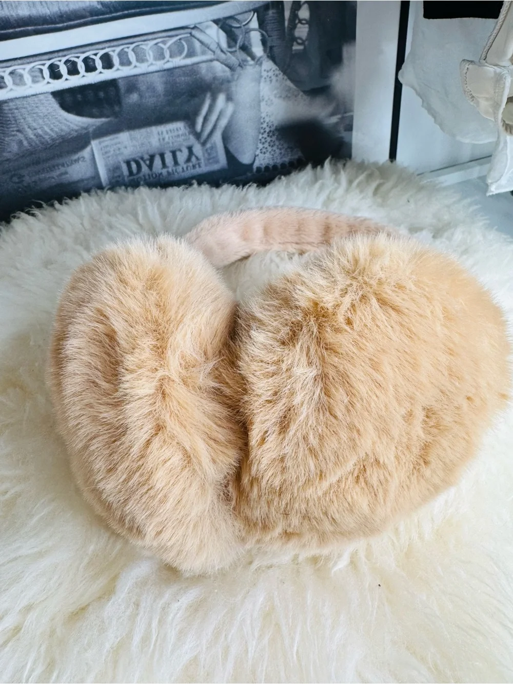 Plush Kids Earmuffs in Light Tan - Cozy Winter Ear Warmers